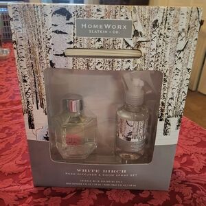 HomeWorx bt Slatkin & Co. White Birch Reed Diffuser and Room Spray Set